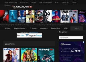 How katmoviehd.eu looks like on a tablet such as an iPad.