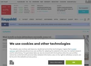 How kauppalehti.fi looks like on a tablet such as an iPad.