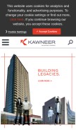How kawneer.com looks like on a mobile device such as an iPhone.