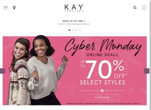 How kay.com looks like on a tablet such as an iPad.