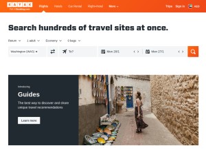 How kayak.ae looks like on a tablet such as an iPad.