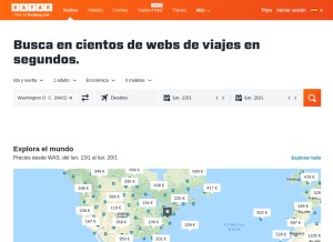 How kayak.es looks like on a tablet such as an iPad.