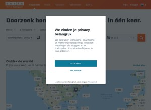 How kayak.nl looks like on a tablet such as an iPad.