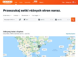 How kayak.pl looks like on a tablet such as an iPad.