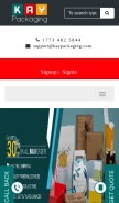 How kaypackaging.com looks like on a mobile device such as an iPhone.