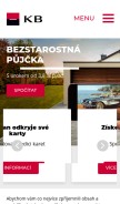 How kb.cz looks like on a mobile device such as an iPhone.
