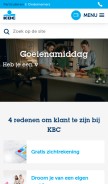 How kbc.be looks like on a mobile device such as an iPhone.