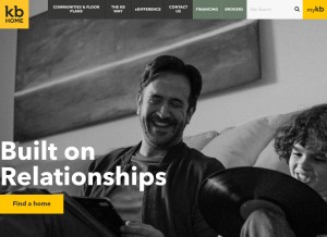 How kbhome.com looks like on a tablet such as an iPad.