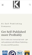 How kbookpublishing.com looks like on a mobile device such as an iPhone.