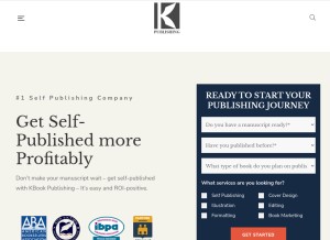 How kbookpublishing.com looks like on a tablet such as an iPad.