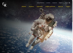 How kbr.com looks like on a tablet such as an iPad.