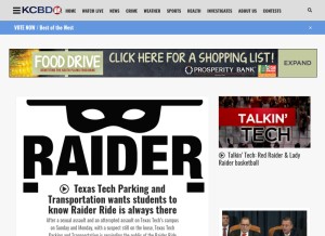 How kcbd.com looks like on a tablet such as an iPad.