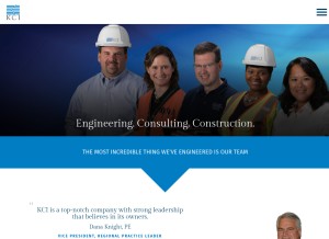 How kci.com looks like on a tablet such as an iPad.