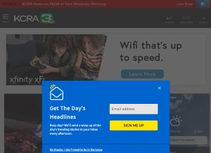 How kcra.com looks like on a tablet such as an iPad.
