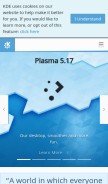 How kde.org looks like on a mobile device such as an iPhone.