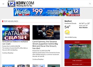 How kdrv.com looks like on a tablet such as an iPad.