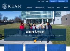 How kean.edu looks like on a tablet such as an iPad.