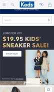 How keds.com looks like on a mobile device such as an iPhone.