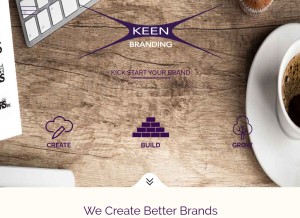 How keenbranding.com looks like on a tablet such as an iPad.