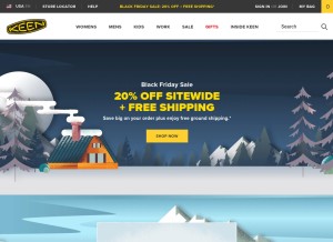 How keenfootwear.com looks like on a tablet such as an iPad.