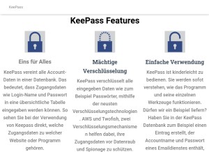 How keepass.to looks like on a tablet such as an iPad.