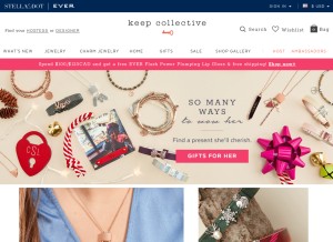 How keepcollective.com looks like on a tablet such as an iPad.