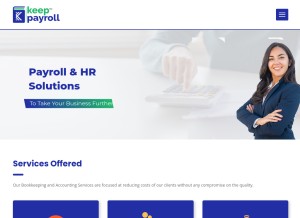 How keeppayroll.com looks like on a tablet such as an iPad.