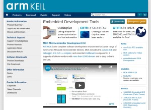 How keil.com looks like on a tablet such as an iPad.