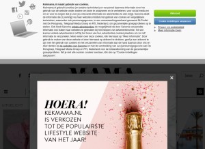 How kekmama.nl looks like on a tablet such as an iPad.