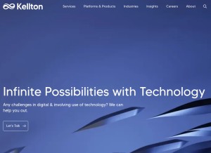 How kellton.com looks like on a tablet such as an iPad.