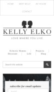 How kellyelko.com looks like on a mobile device such as an iPhone.