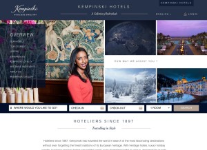 How kempinski.com looks like on a tablet such as an iPad.