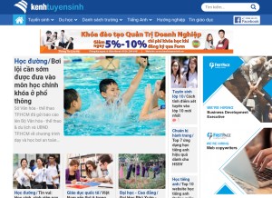 How kenhtuyensinh.vn looks like on a tablet such as an iPad.