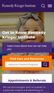 How kennedykrieger.org looks like on a mobile device such as an iPhone.