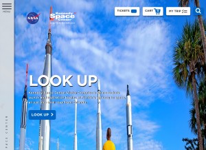 How kennedyspacecenter.com looks like on a tablet such as an iPad.