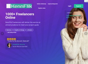 How kennflik.com looks like on a tablet such as an iPad.