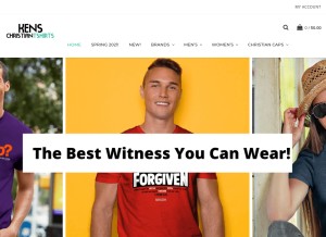 How kenschristiantshirts.com looks like on a tablet such as an iPad.