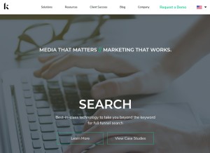 How kenshoo.com looks like on a tablet such as an iPad.
