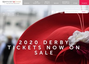 How kentuckyderby.com looks like on a tablet such as an iPad.