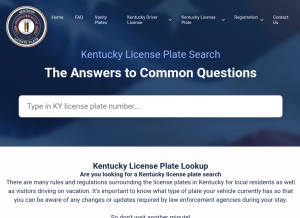 How kentuckylicenseplate.com looks like on a tablet such as an iPad.