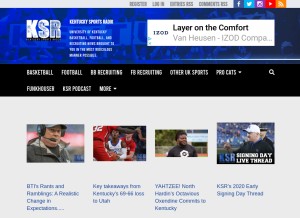 How kentuckysportsradio.com looks like on a tablet such as an iPad.