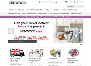 How kenwoodworld.com looks like on a tablet such as an iPad.