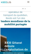 How keolis.com looks like on a mobile device such as an iPhone.