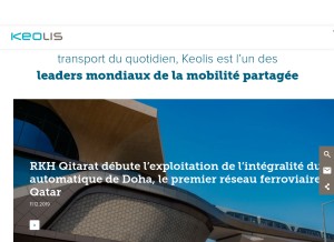 How keolis.com looks like on a tablet such as an iPad.