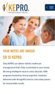 How kepro.com looks like on a mobile device such as an iPhone.