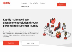 How keptify.com looks like on a tablet such as an iPad.