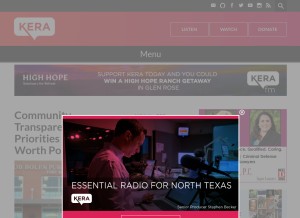 How kera.org looks like on a tablet such as an iPad.