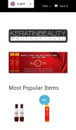 How keratinbeauty.com looks like on a mobile device such as an iPhone.