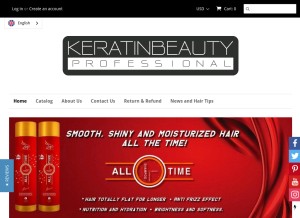 How keratinbeauty.com looks like on a tablet such as an iPad.