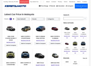 How keretamoto.com looks like on a tablet such as an iPad.